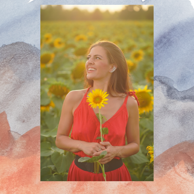 Portrait im Sonnenblumenfeld